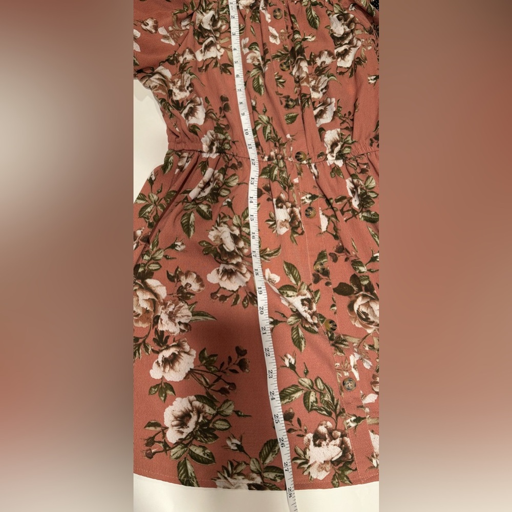 🤎 J FOR JUSTIFY Floral Short Sleeve Lined Dress - Picture 5 of 5